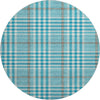 Piper Looms Mayfield Plaid AMF1054 Teal Machine Washable Area Rug Round Main Image