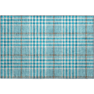 Piper Looms Mayfield Plaid AMF1054 Teal Machine Washable Area Rug Scatter Main Image