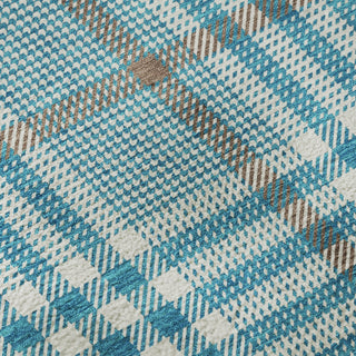 Piper Looms Mayfield Plaid AMF1054 Teal Machine Washable Area Rug Swatch Image