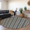 Piper Looms Mayfield Swirls AMF1055 Black Machine Washable Area Rug Round Lifestyle Image Feature