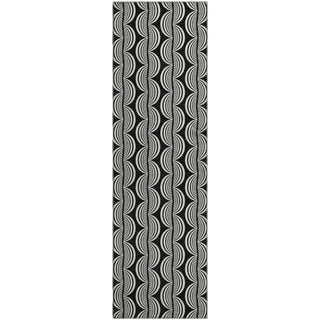 Piper Looms Mayfield Swirls AMF1055 Black Machine Washable Area Rug Runner Main Image