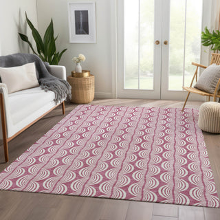 Piper Looms Mayfield Swirls AMF1055 Blush Machine Washable Area Rug Lifestyle Image Feature