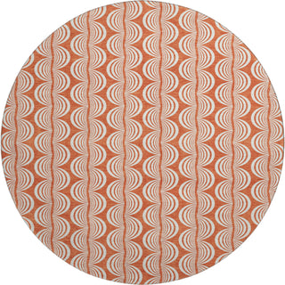 Piper Looms Mayfield Swirls AMF1055 Coral Machine Washable Area Rug Round Main Image