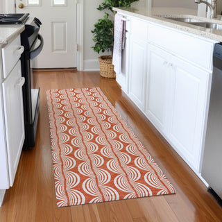 Piper Looms Mayfield Swirls AMF1055 Coral Machine Washable Area Rug Runner Lifestyle Image Feature