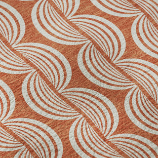 Piper Looms Mayfield Swirls AMF1055 Coral Machine Washable Area Rug Swatch Image