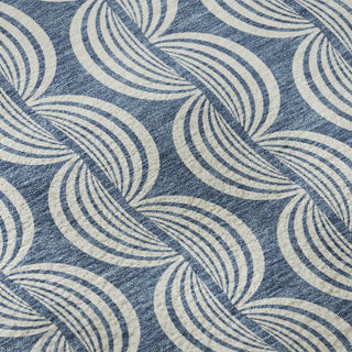 Piper Looms Mayfield Swirls AMF1055 Denim Machine Washable Area Rug Swatch Image