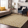Piper Looms Mayfield Swirls AMF1055 Gold Machine Washable Area Rug Lifestyle Image Feature