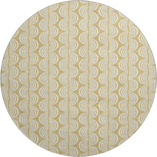 Piper Looms Mayfield Swirls AMF1055 Gold Machine Washable Area Rug Round Main Image
