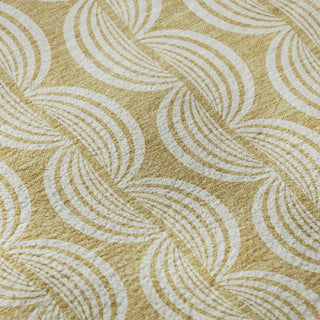 Piper Looms Mayfield Swirls AMF1055 Gold Machine Washable Area Rug Swatch Image