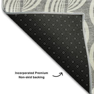 Piper Looms Mayfield Swirls AMF1055 Gray Machine Washable Area Rug Backing Image
