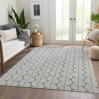 Piper Looms Mayfield Swirls AMF1055 Gray Machine Washable Area Rug Lifestyle Image Feature
