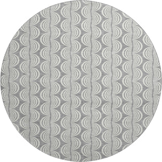 Piper Looms Mayfield Swirls AMF1055 Gray Machine Washable Area Rug Round Main Image