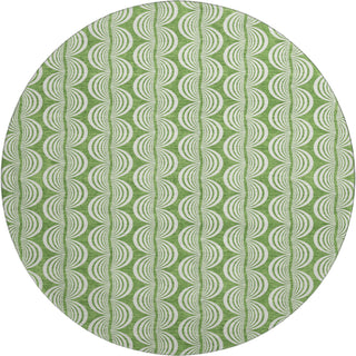 Piper Looms Mayfield Swirls AMF1055 Green Machine Washable Area Rug Round Main Image