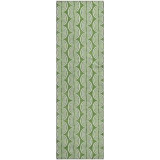 Piper Looms Mayfield Swirls AMF1055 Green Machine Washable Area Rug Runner Main Image