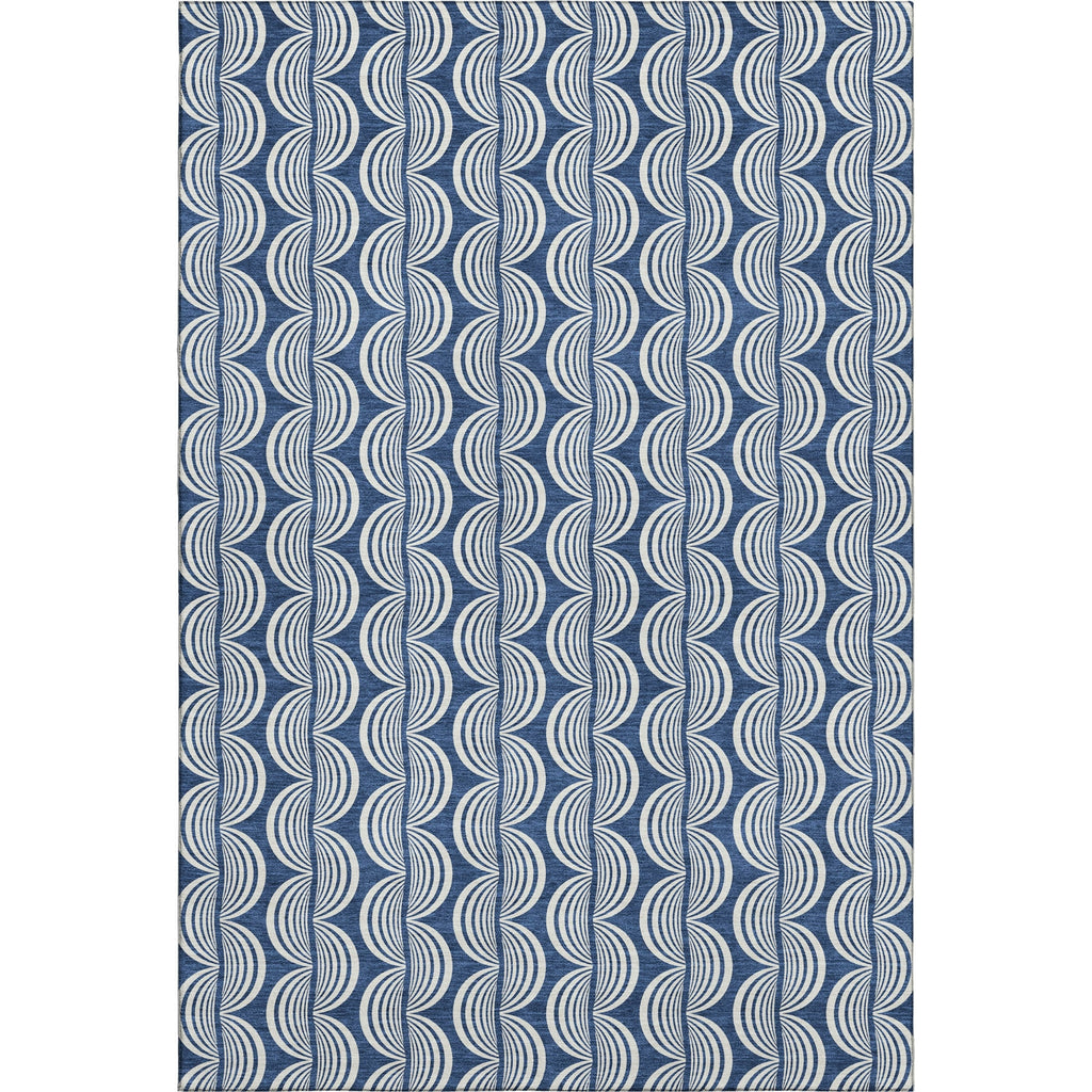 Piper Looms Mayfield Swirls AMF1055 Navy Machine Washable Area Rug main image