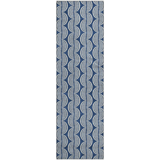 Piper Looms Mayfield Swirls AMF1055 Navy Machine Washable Area Rug Runner Main Image