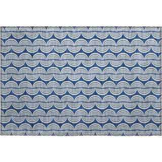 Piper Looms Mayfield Swirls AMF1055 Navy Machine Washable Area Rug Scatter Main Image