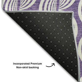 Piper Looms Mayfield Swirls AMF1055 Purple Machine Washable Area Rug Backing Image
