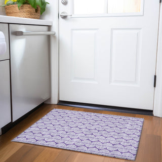 Piper Looms Mayfield Swirls AMF1055 Purple Machine Washable Area Rug Scatter Lifestyle Image Feature