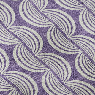 Piper Looms Mayfield Swirls AMF1055 Purple Machine Washable Area Rug Swatch Image