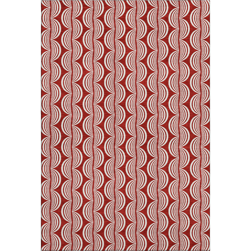 Piper Looms Mayfield Swirls AMF1055 Red Machine Washable Area Rug main image