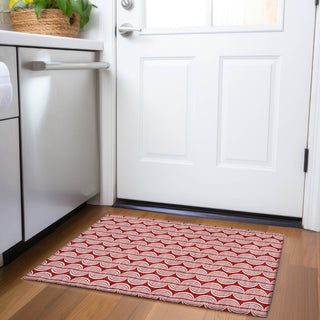 Piper Looms Mayfield Swirls AMF1055 Red Machine Washable Area Rug Scatter Lifestyle Image Feature