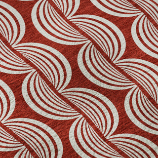 Piper Looms Mayfield Swirls AMF1055 Red Machine Washable Area Rug Swatch Image