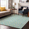 Piper Looms Mayfield Swirls AMF1056 Aqua Machine Washable Area Rug Lifestyle Image Feature