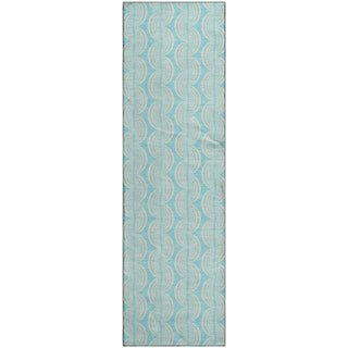 Piper Looms Mayfield Swirls AMF1056 Aqua Machine Washable Area Rug Runner Main Image