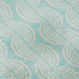 Piper Looms Mayfield Swirls AMF1056 Aqua Machine Washable Area Rug Swatch Image