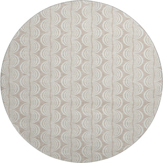 Piper Looms Mayfield Swirls AMF1056 Khaki Machine Washable Area Rug Round Main Image
