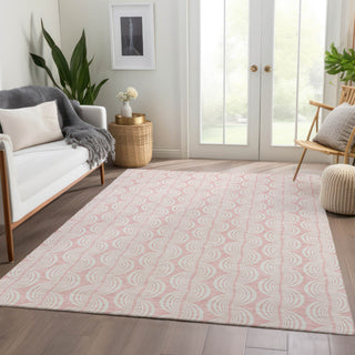 Piper Looms Mayfield Swirls AMF1056 Pink Machine Washable Area Rug Lifestyle Image Feature