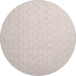 Piper Looms Mayfield Swirls AMF1056 Pink Machine Washable Area Rug Round Main Image