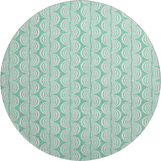 Piper Looms Mayfield Swirls AMF1056 Seafoam Machine Washable Area Rug Round Main Image