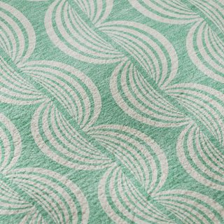 Piper Looms Mayfield Swirls AMF1056 Seafoam Machine Washable Area Rug Swatch Image