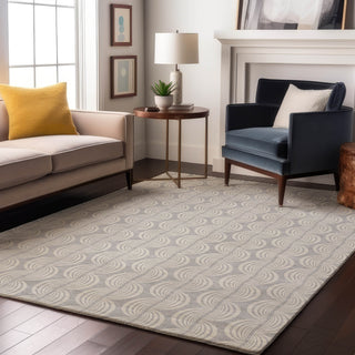 Piper Looms Mayfield Swirls AMF1056 Silver Machine Washable Area Rug Lifestyle Image Feature