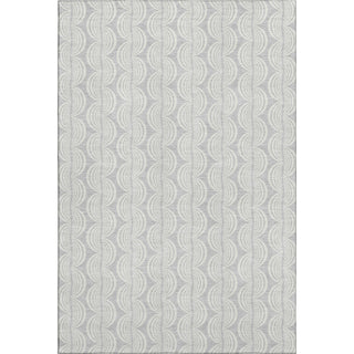 Piper Looms Mayfield Swirls AMF1056 Silver Machine Washable Area Rug main image