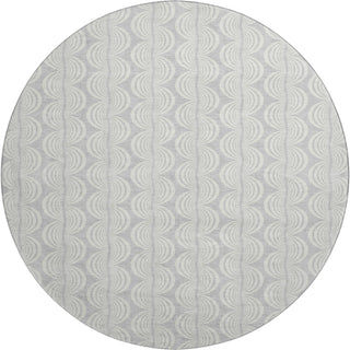 Piper Looms Mayfield Swirls AMF1056 Silver Machine Washable Area Rug Round Main Image