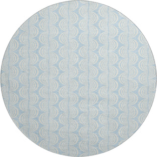 Piper Looms Mayfield Swirls AMF1056 Sky Machine Washable Area Rug Round Main Image