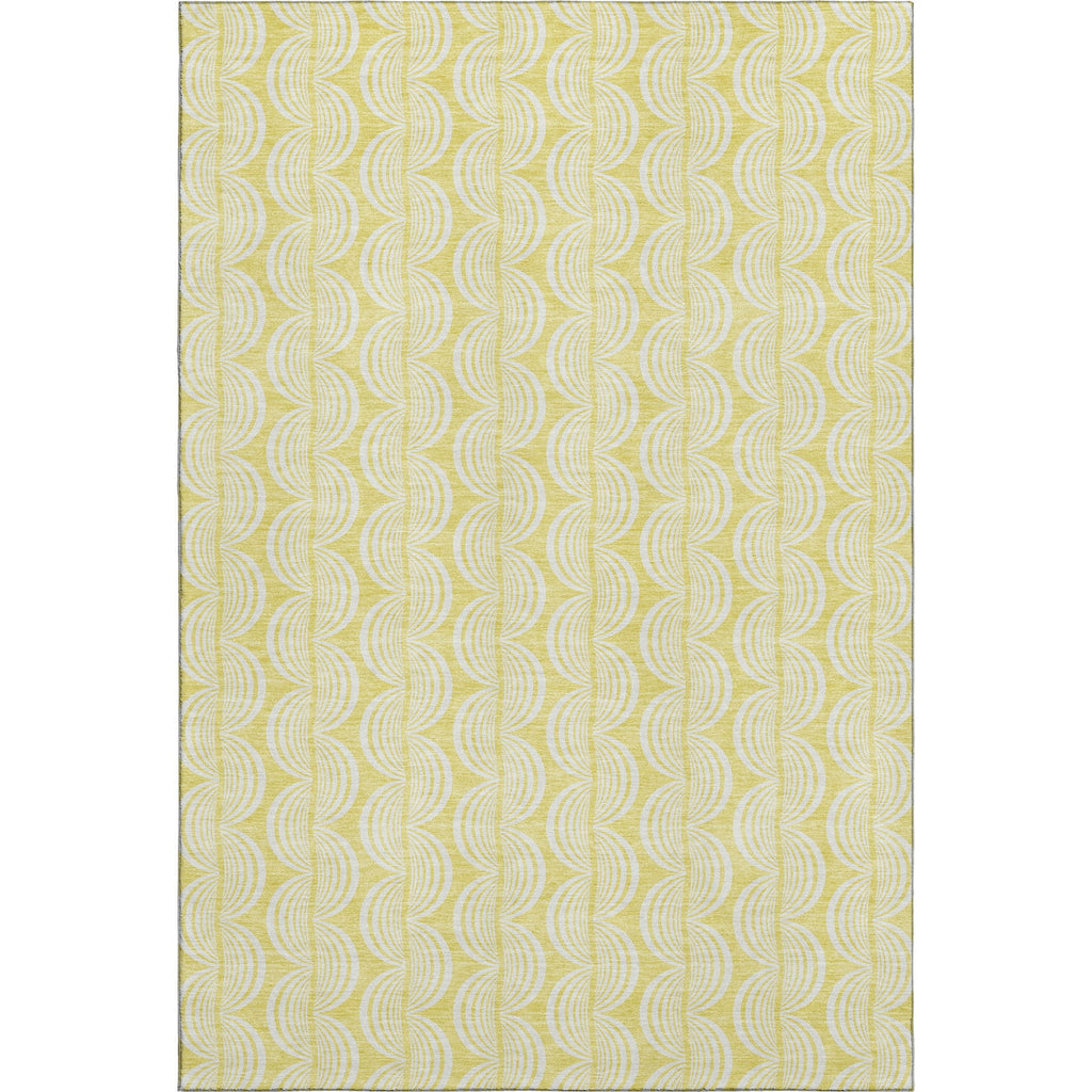 Piper Looms Mayfield Swirls AMF1056 Yellow Machine Washable Area Rug main image