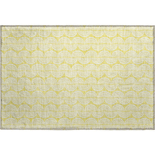 Piper Looms Mayfield Swirls AMF1056 Yellow Machine Washable Area Rug Scatter Main Image