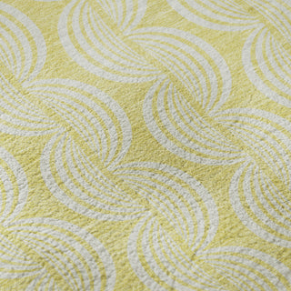 Piper Looms Mayfield Swirls AMF1056 Yellow Machine Washable Area Rug Swatch Image