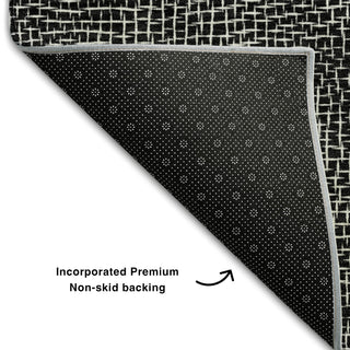 Piper Looms Mayfield Geometric AMF1057 Black Machine Washable Area Rug Backing Image