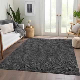 Piper Looms Mayfield Geometric AMF1057 Black Machine Washable Area Rug Lifestyle Image Feature
