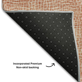Piper Looms Mayfield Geometric AMF1057 Copper Machine Washable Area Rug Backing Image
