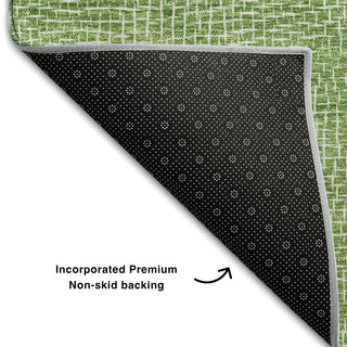 Piper Looms Mayfield Geometric AMF1057 Green Machine Washable Area Rug Backing Image