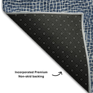 Piper Looms Mayfield Geometric AMF1057 Navy Machine Washable Area Rug Backing Image