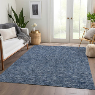 Piper Looms Mayfield Geometric AMF1057 Navy Machine Washable Area Rug Lifestyle Image Feature