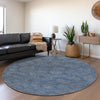 Piper Looms Mayfield Geometric AMF1057 Navy Machine Washable Area Rug Round Lifestyle Image Feature
