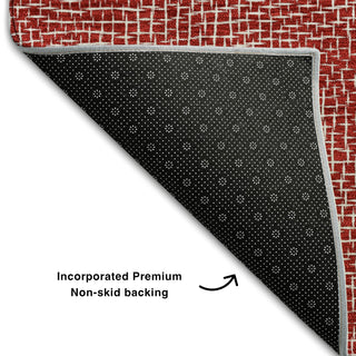 Piper Looms Mayfield Geometric AMF1057 Red Machine Washable Area Rug Backing Image